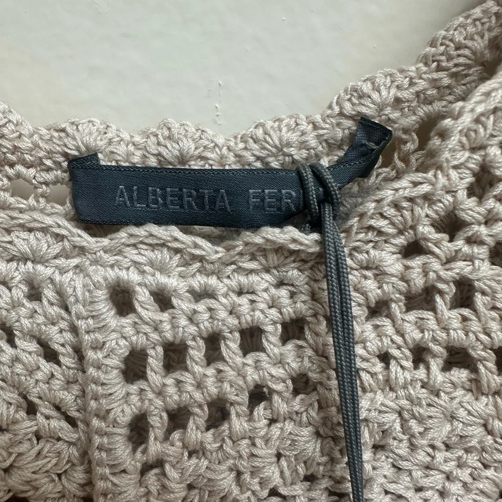 NWT Alberta Ferretti Crouchet Knit Tank Top